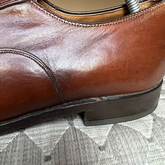 Limited Collection Johnston Murphy Cognac Brown Leather Dress Cap Toe Oxford 9 - Picture 3 of 16